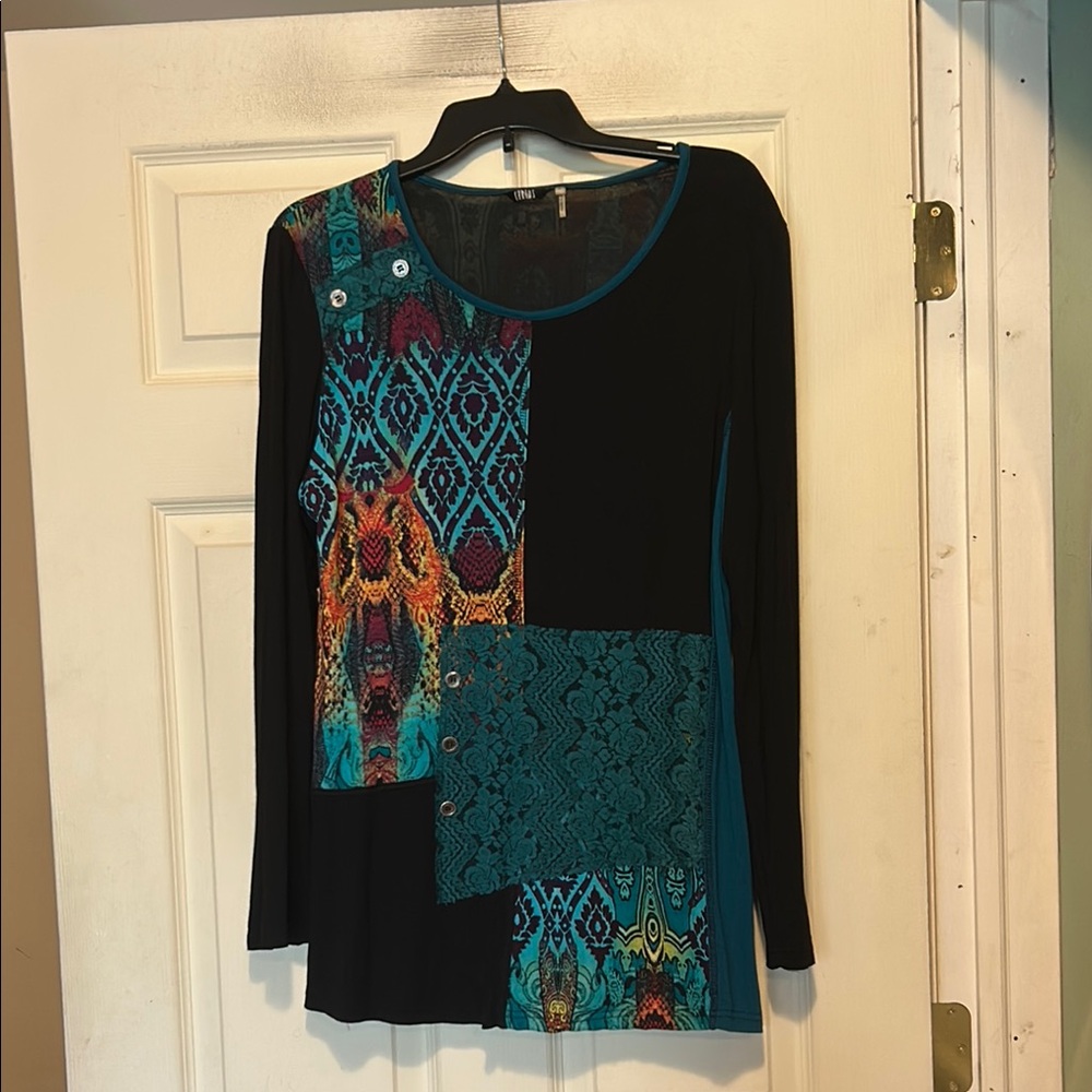 Kaktus Top Size Large Blue Black